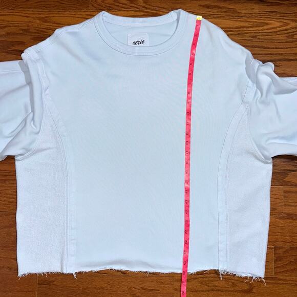 Aerie Light Blue Oversized Casual Cotton Blend Pullover Size Small - Picture 13 of 14